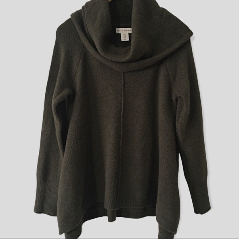 Yet Again Sweater Alpaca Blend Cowl Neck Green Warm Winter Women’s Stretch Small